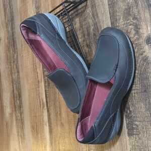Merrell Namak Leather Moc Toe Casual Slip On Flats Loafers Shoes Size 7.0